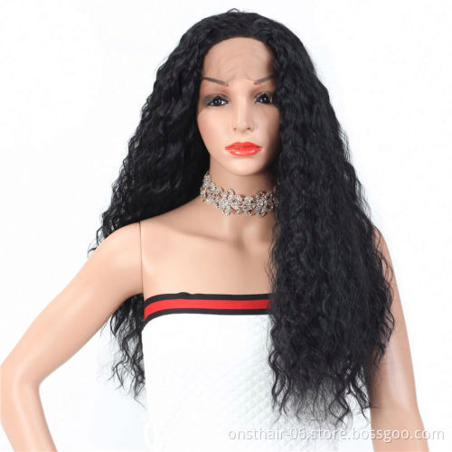 MYZYR private label,synthetic lace front wig  Long Water Wave 13X3 Lace Front Wig Middle Parting,synthetic wig vendor